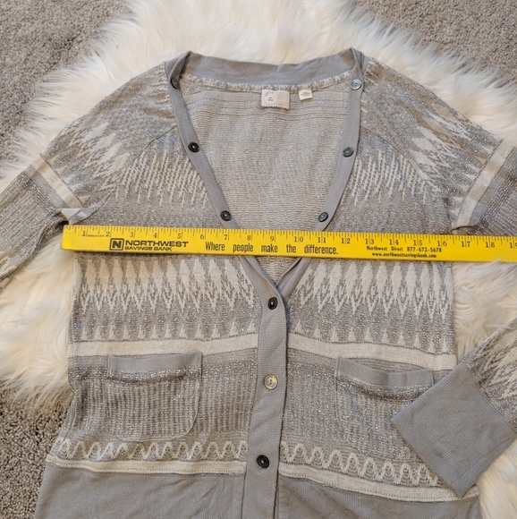 Postmark | gray sparkly aztec patterned cardigan - Picture 7 of 8